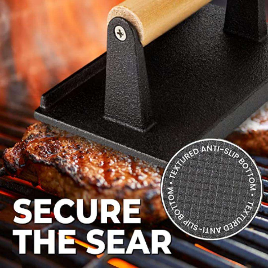 Lifespace Cast Iron Meat / Bacon Press - Rectangle