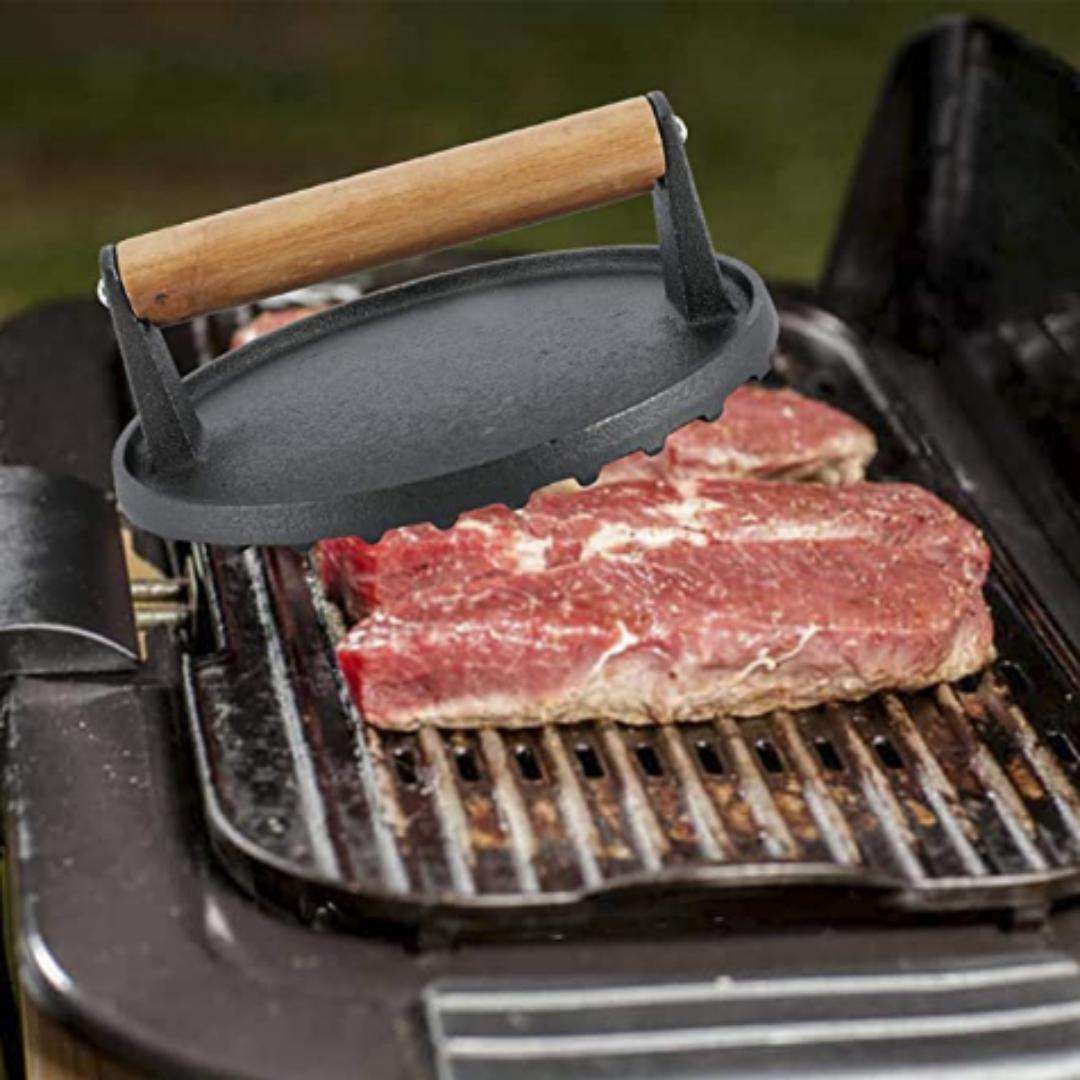 Lifespace Cast Iron Smash Burger Press - Round