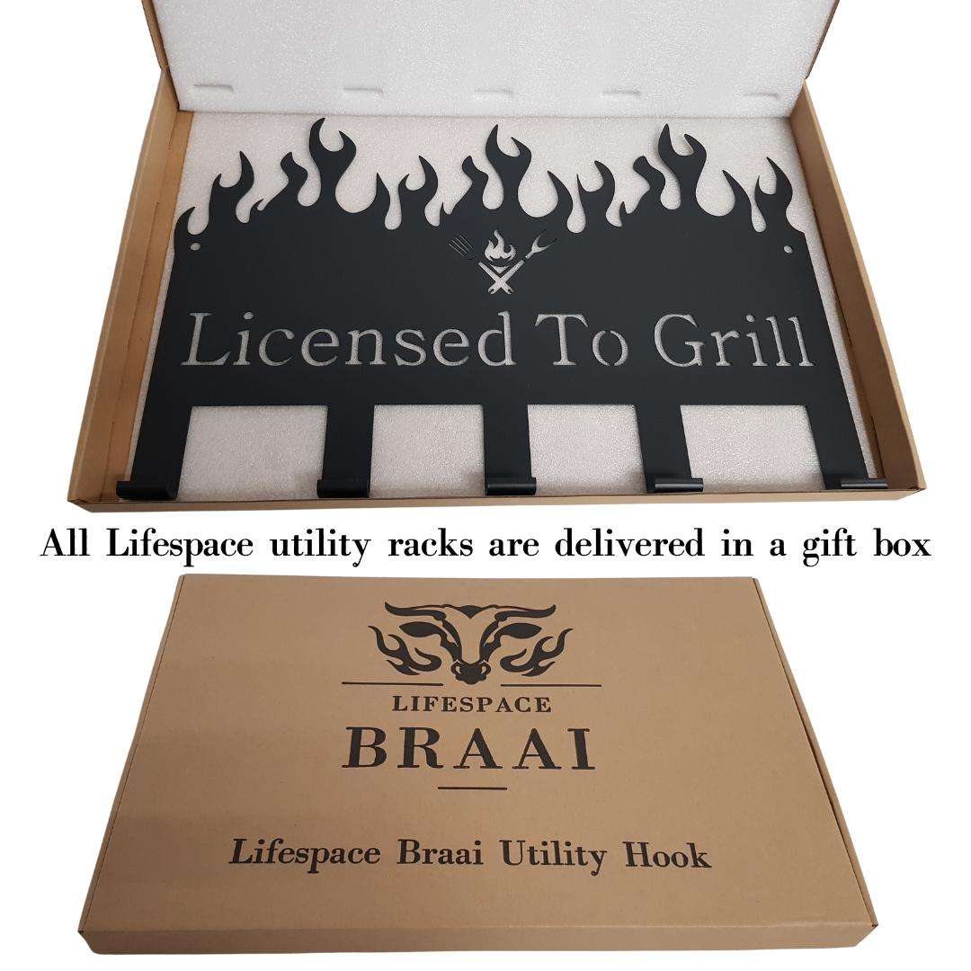 Lifespace "Dad's Braai" Braai 5 Hook Utility Rack