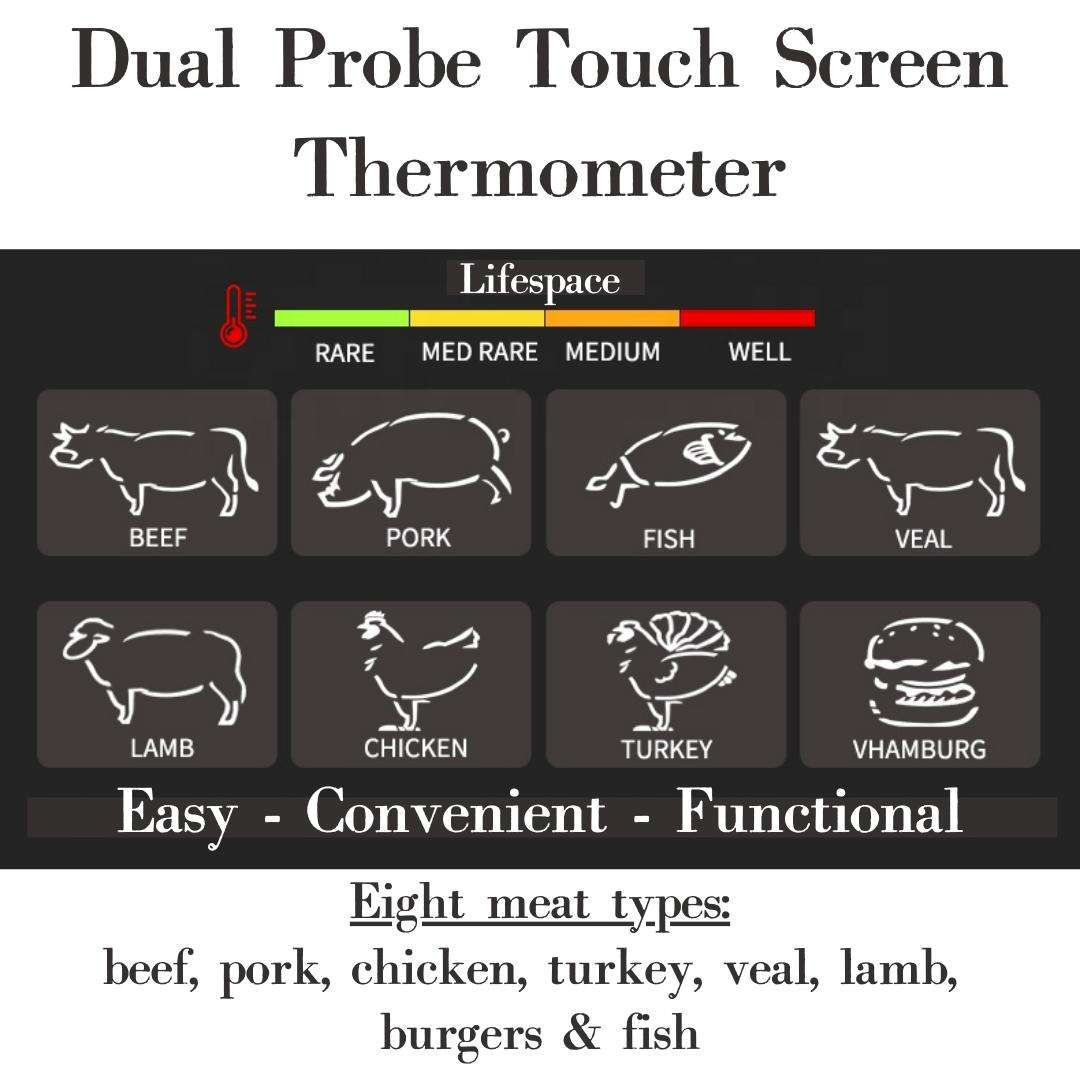 Lifespace Dual Probe Touch Screen Thermometer