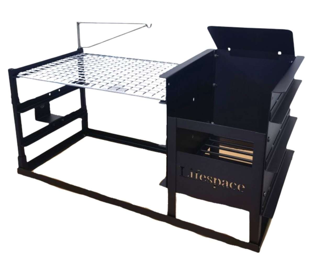 Lifespace Ember Maker Braai & Grid w/ Potjie Hook & Rotisserie Bracket