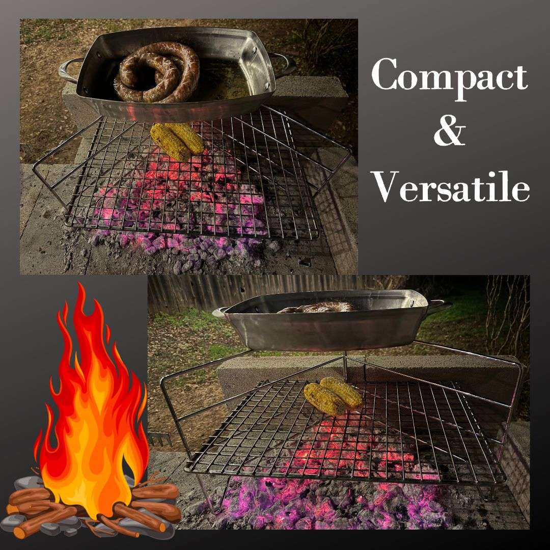 Lifespace Folding Multi Level Grid Stand - Chrome