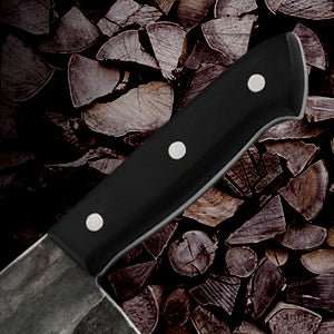 Lifespace Hammer Forged Full Tang Butcher Cleaver with Leather Sheath