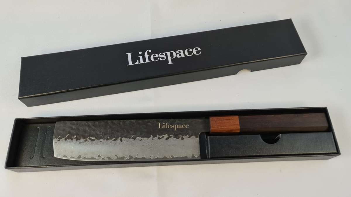 Lifespace Hand Forged Japanese 'Nakiri' vg10 Damascus Bunka Cleaver in Gift Box