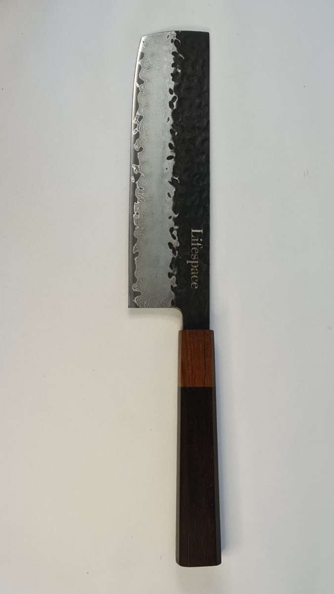 Lifespace Hand Forged Japanese 'Nakiri' vg10 Damascus Bunka Cleaver in Gift Box