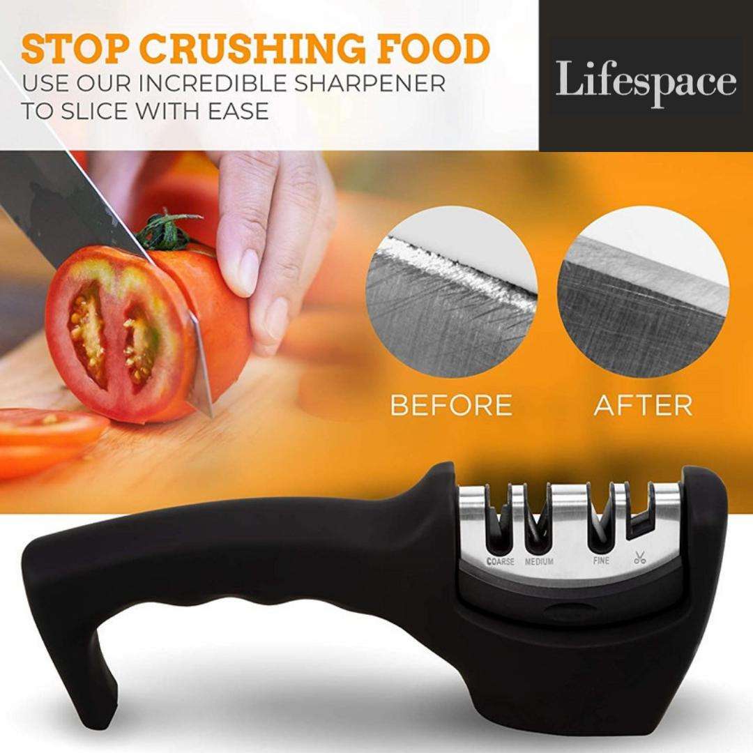 Lifespace Knife Sharpener with Cut Resistant Safety Glove