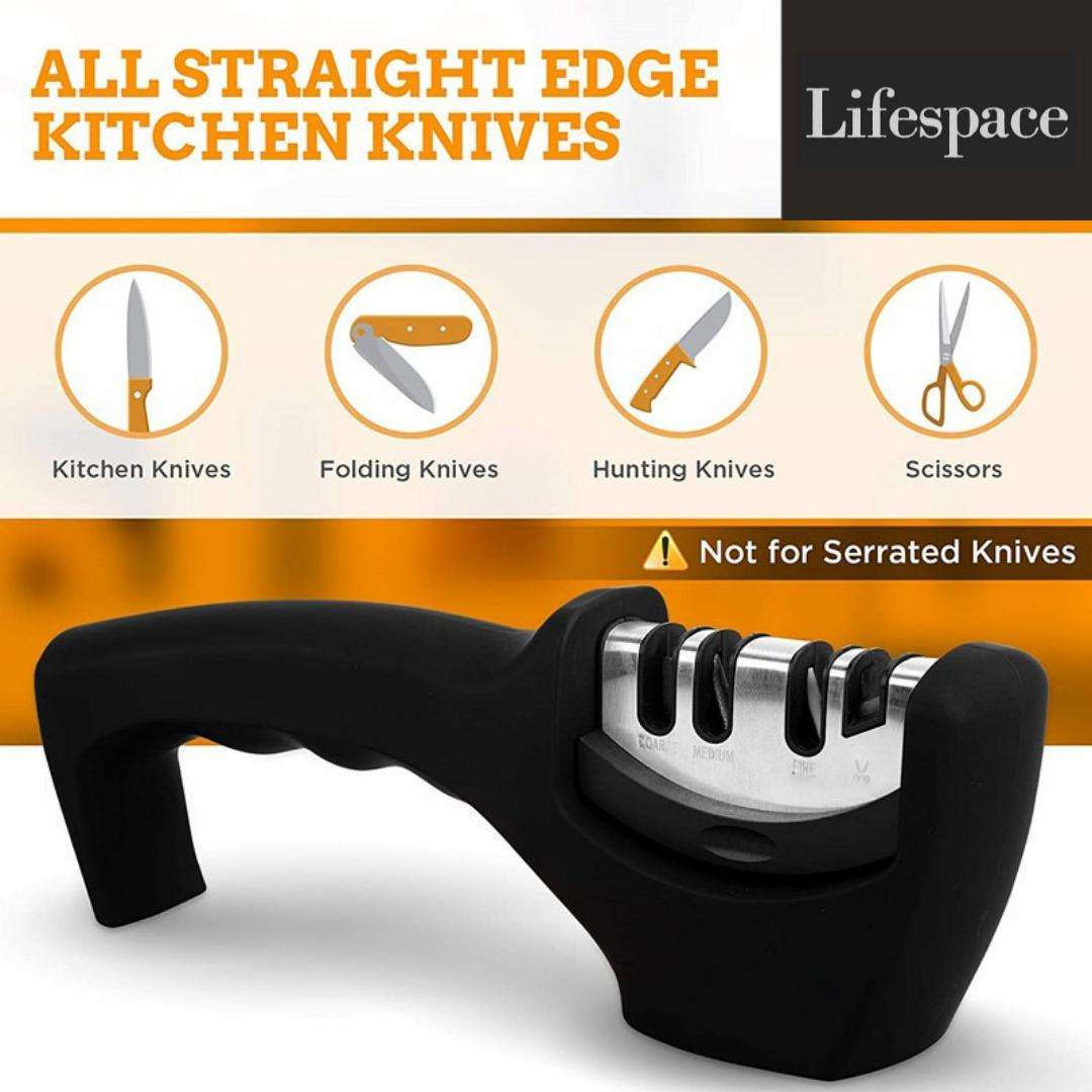 Lifespace Knife Sharpener with Cut Resistant Safety Glove