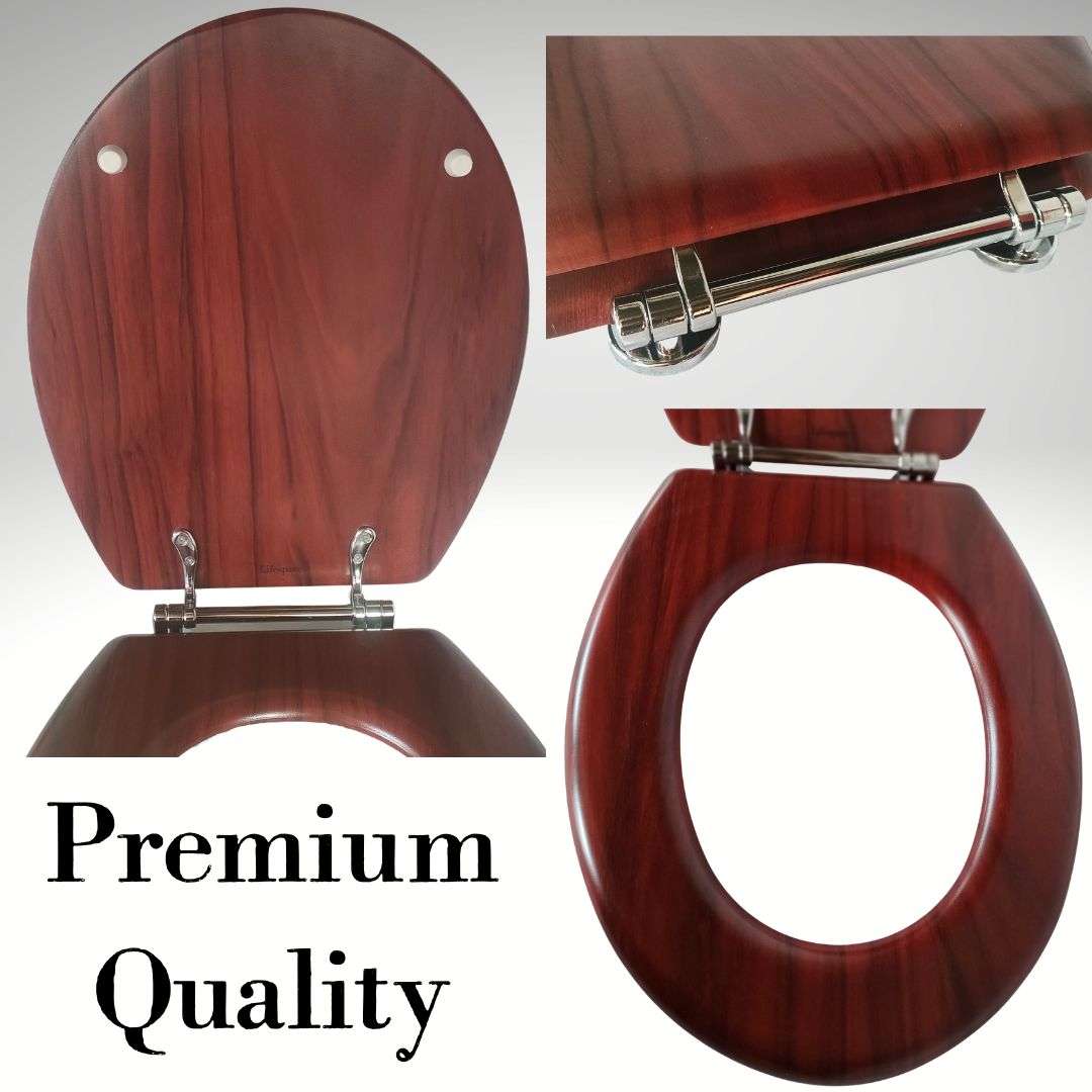 Lifespace Leading Design Premium Wood Toilet Seat - Mahogany