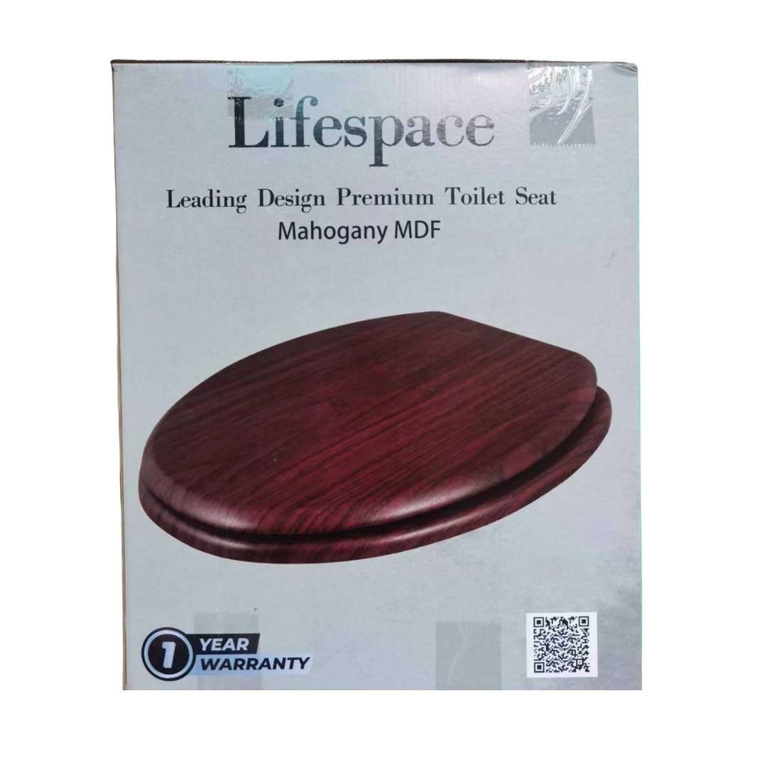 Lifespace Leading Design Premium Wood Toilet Seat - Mahogany