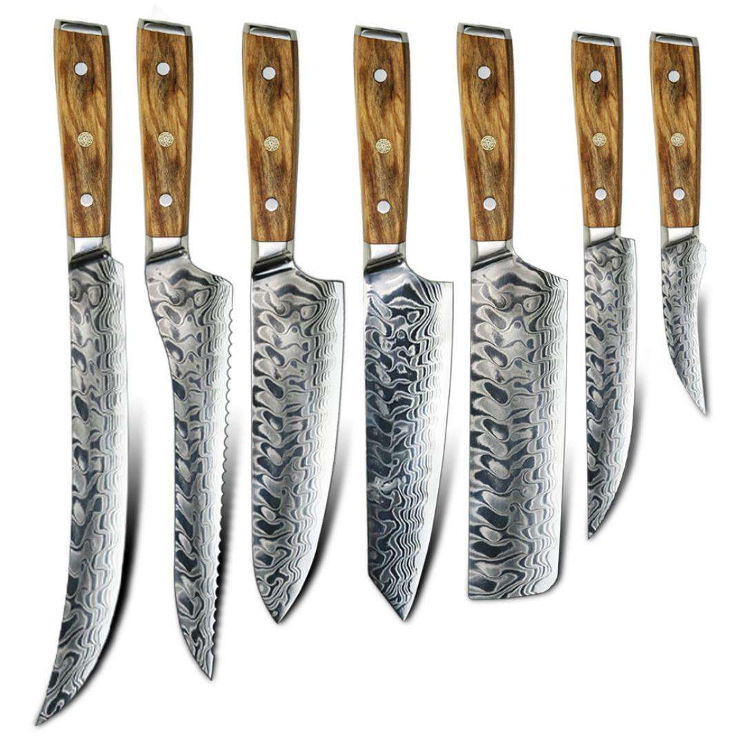 Lifespace Luxury 10" Bread Olive Wood Full Tang Damascus Knife