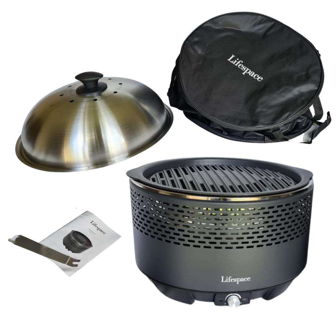 Lifespace Portable Charcoal Braai with FREE Dome Lid & Carry Bag