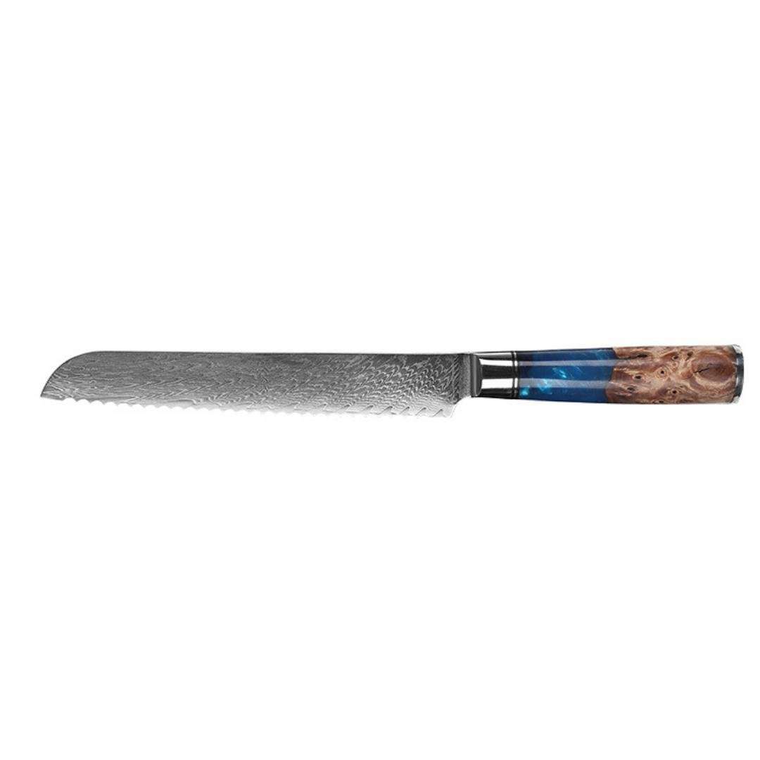 Lifespace Premium 7,5" Bread Knife w/ Resin Handle & Full Tang Damascus Blade