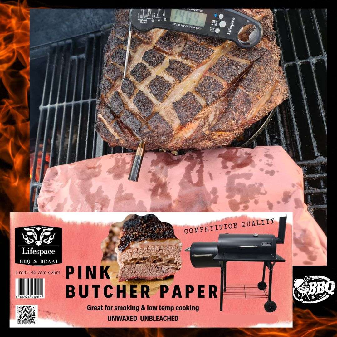 Lifespace Premium BBQ Pink Butcher Paper - Competition Quality - 25m roll