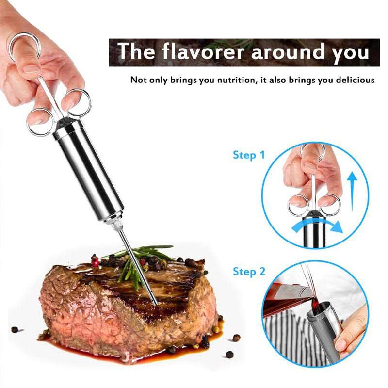 Lifespace Quality Stainless Steel Meat Marinade Injector Set