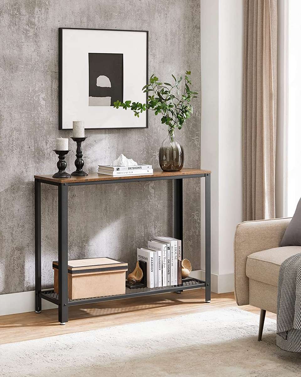 Lifespace Rustic Industrial 2 Tier Console Hall Table