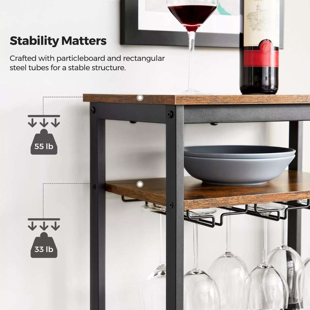 Lifespace Rustic Industrial 20 Bottle Wine Rack