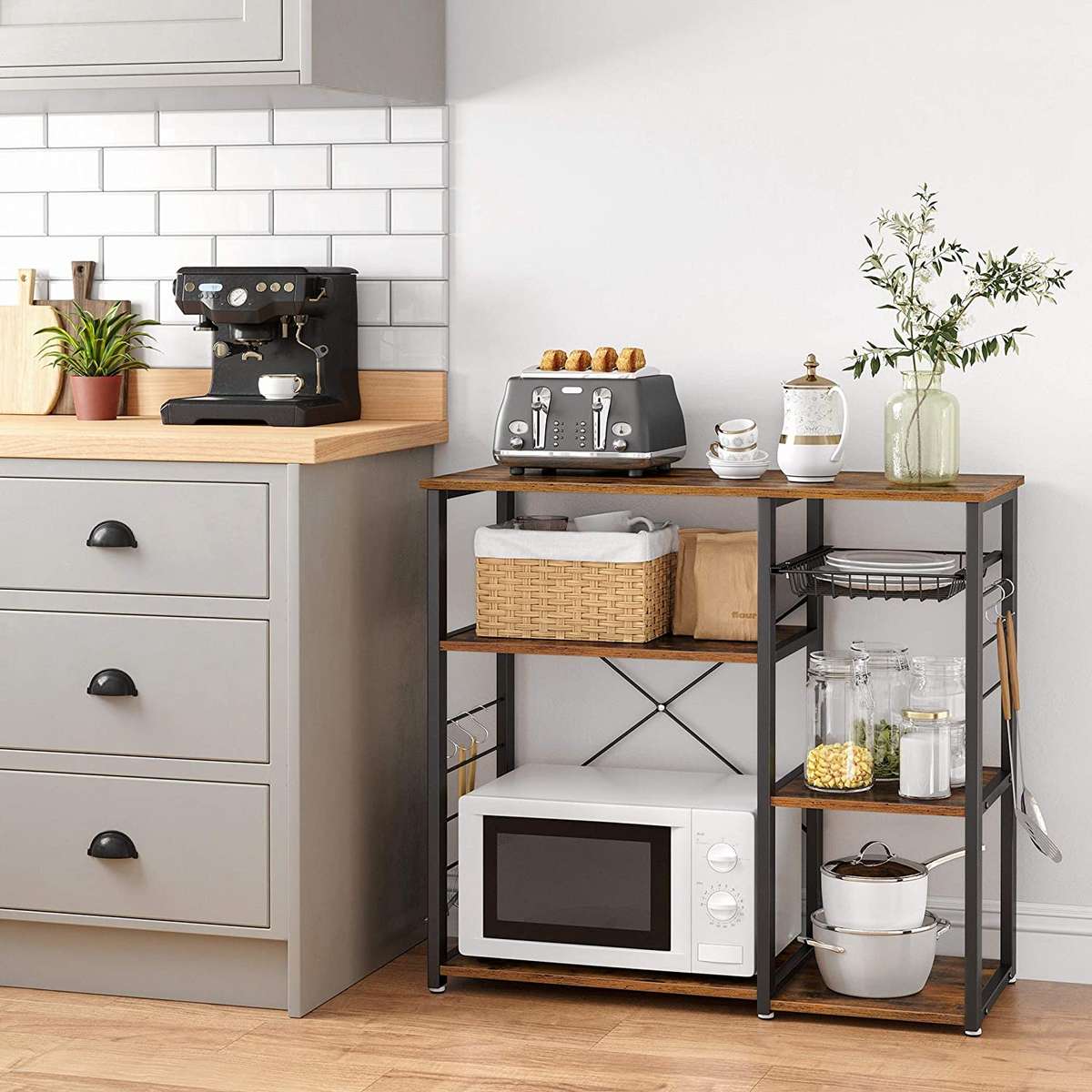 Lifespace Rustic Industrial Kitchen Utility Shelf