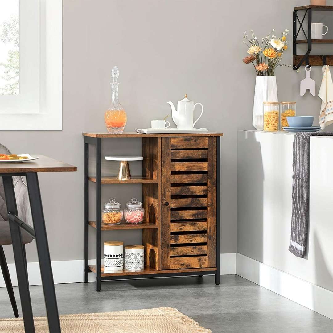 Lifespace Rustic Industrial Multipurpose Storage Cabinet with Shelves