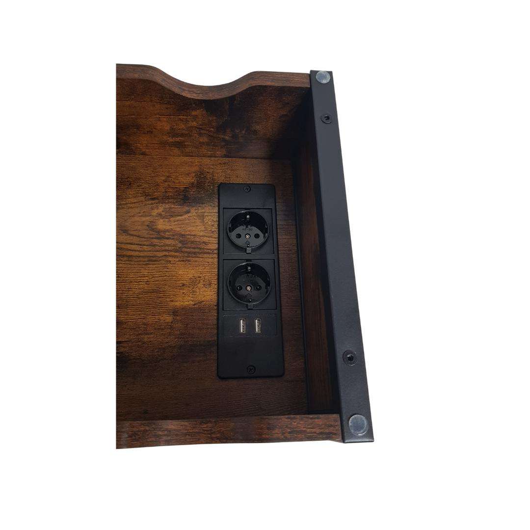 Lifespace Side Table with Power Outlet & USB Charging Ports