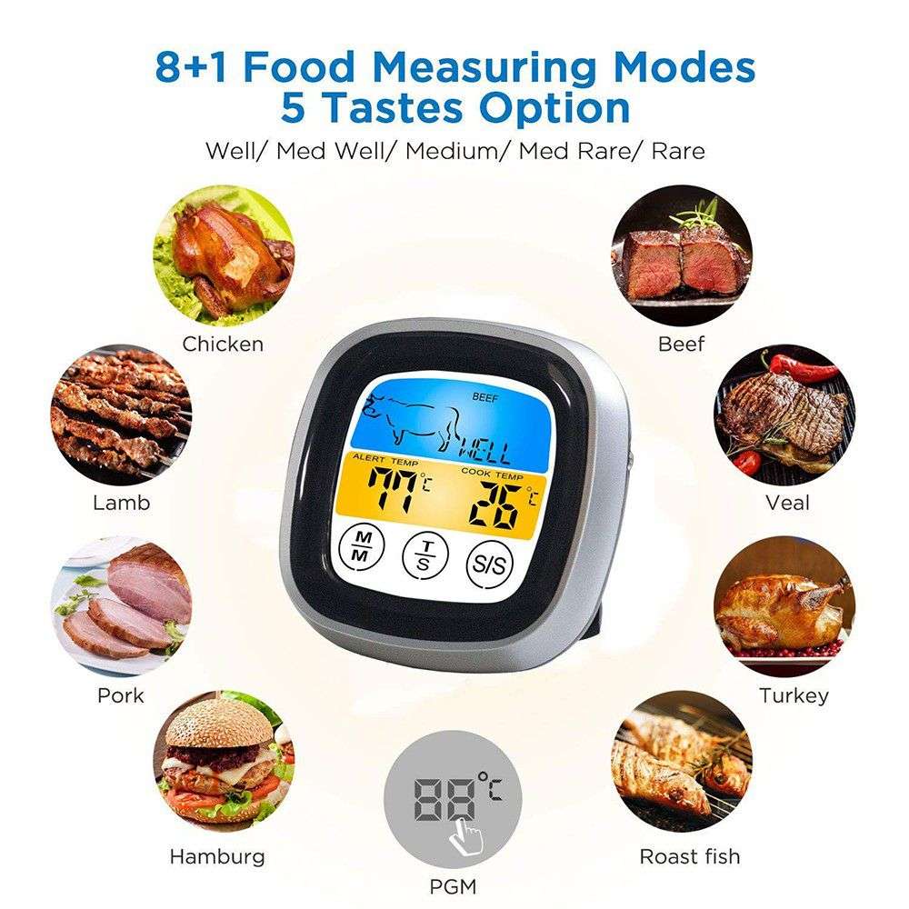 Lifespace Touch Screen Digital Thermometer with Timer & Probe