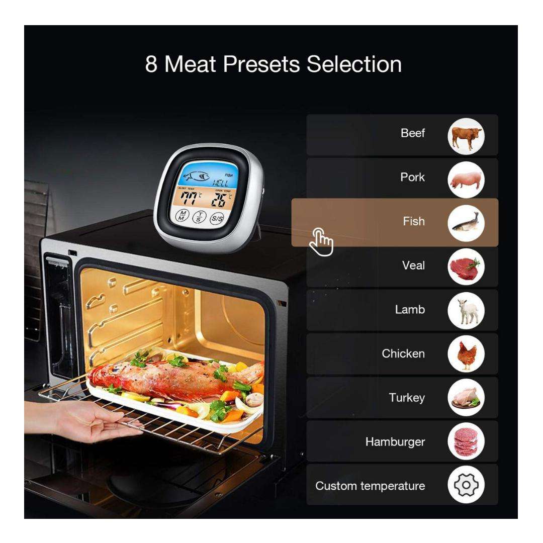 Lifespace Touch Screen Digital Thermometer with Timer & Probe