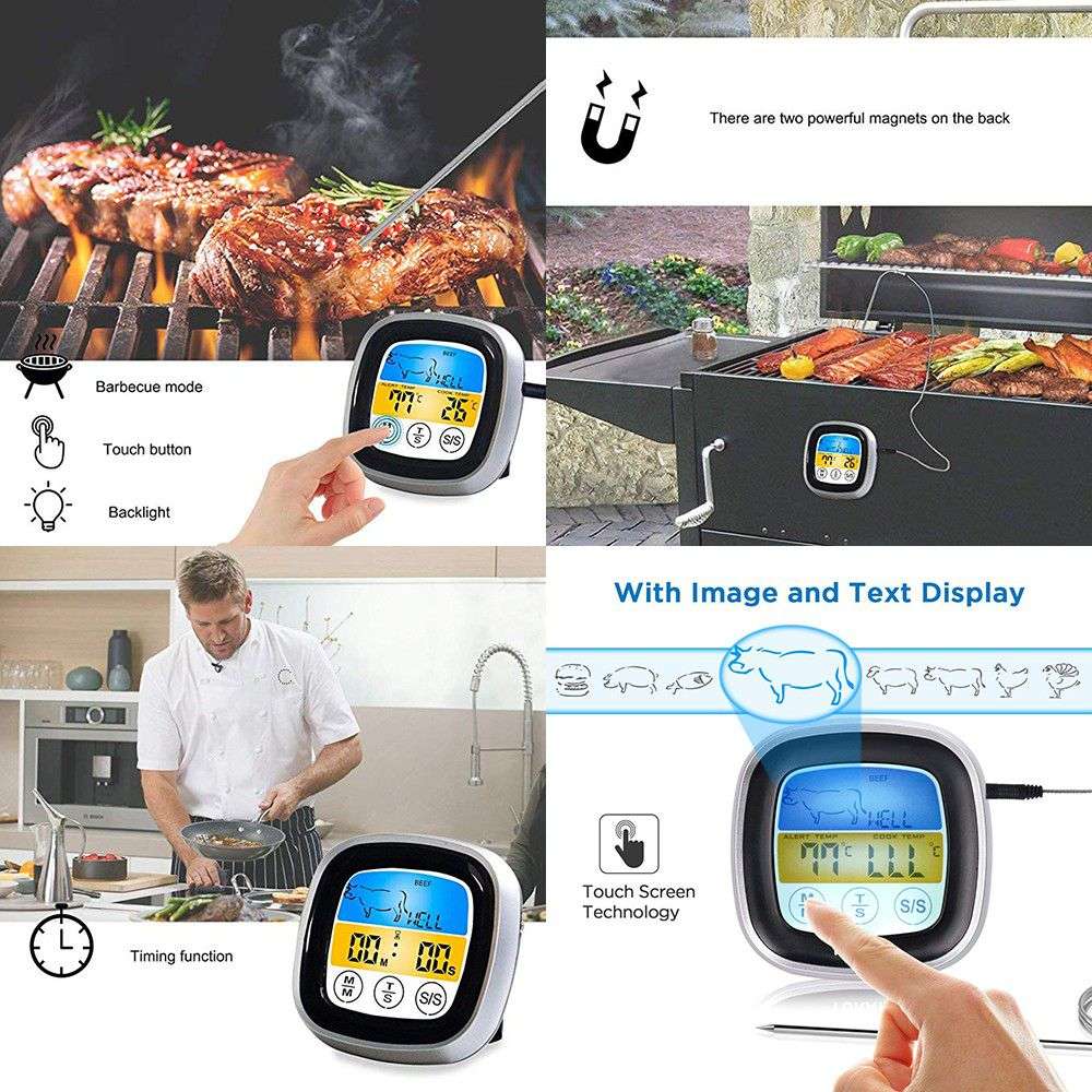 Lifespace Touch Screen Digital Thermometer with Timer & Probe
