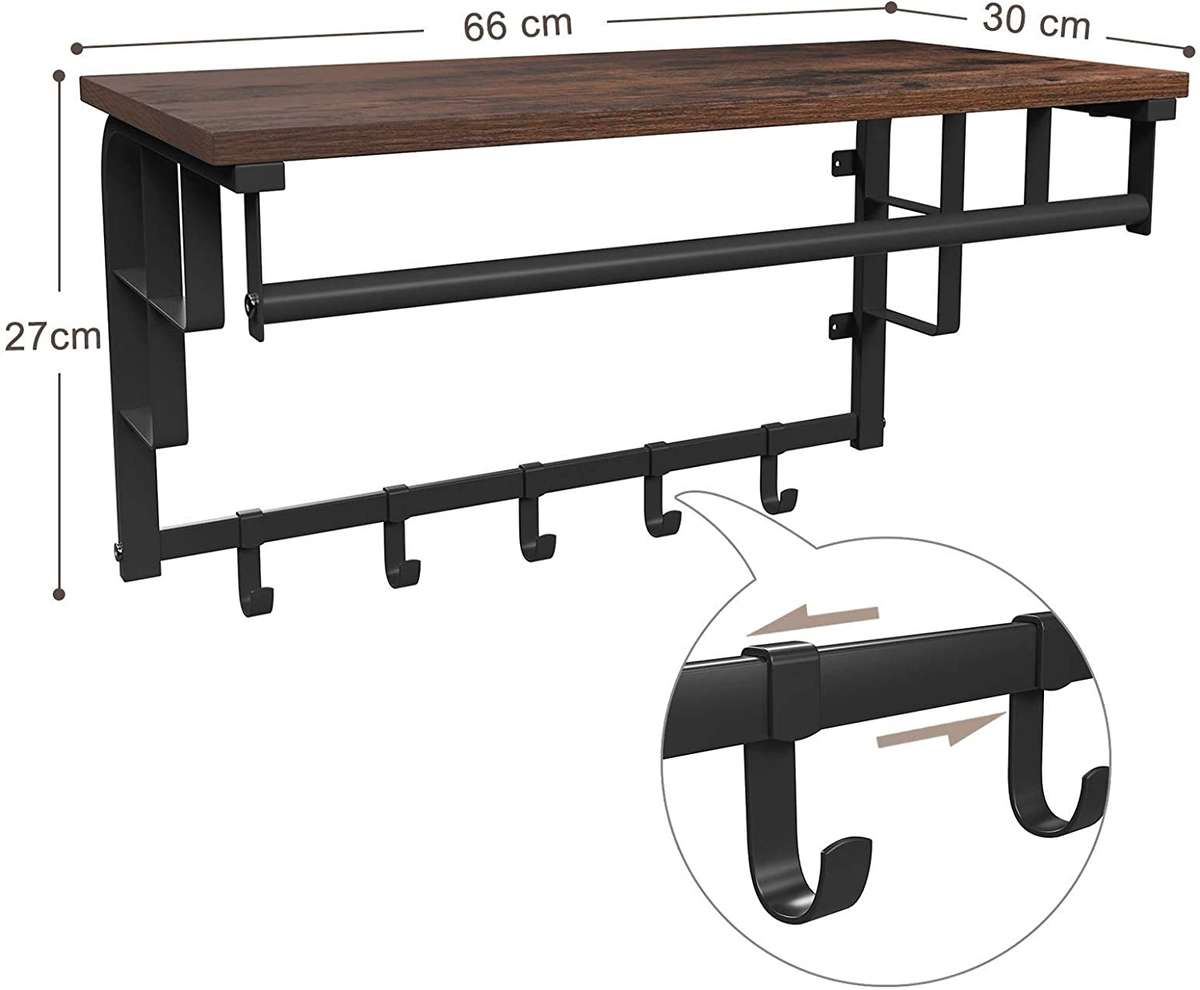 Lifespace Versatile Wall-mount Rack with Hooks