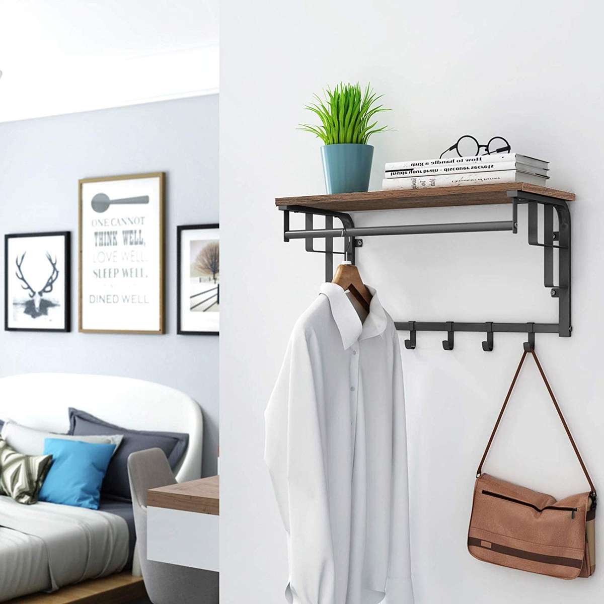 Lifespace Versatile Wall-mount Rack with Hooks