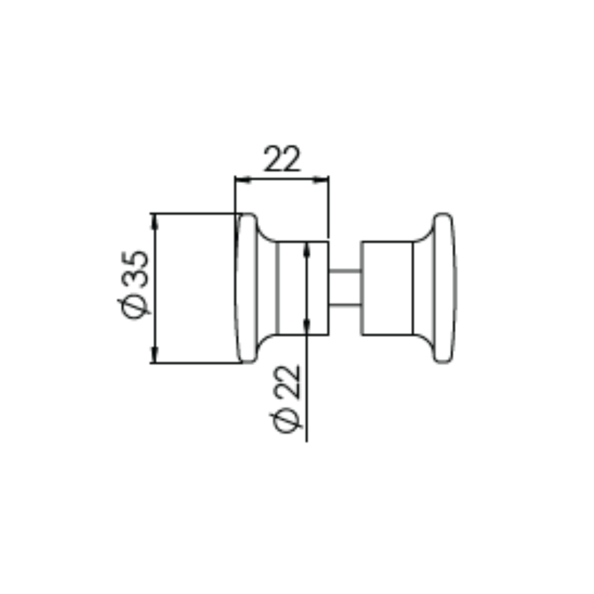 Back to back Shower Door Knob