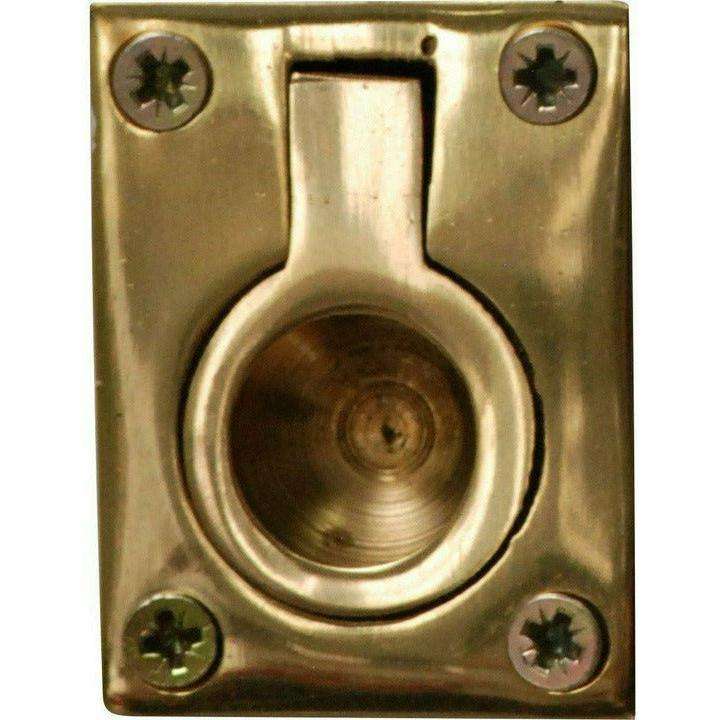 Solid brass flush pull out ring handle