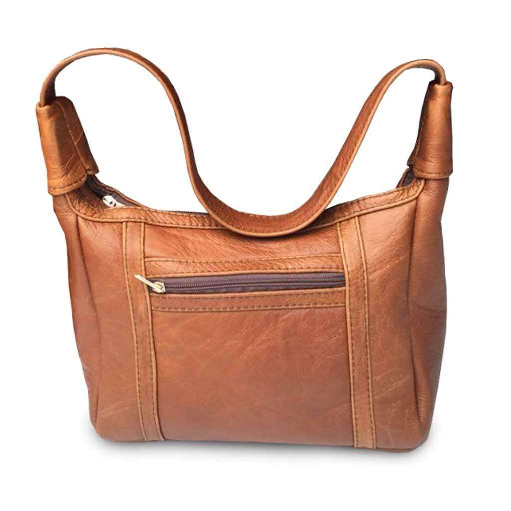 MIRELLE Genuine Leather Under The Arm Shoulder Handbag - Tan