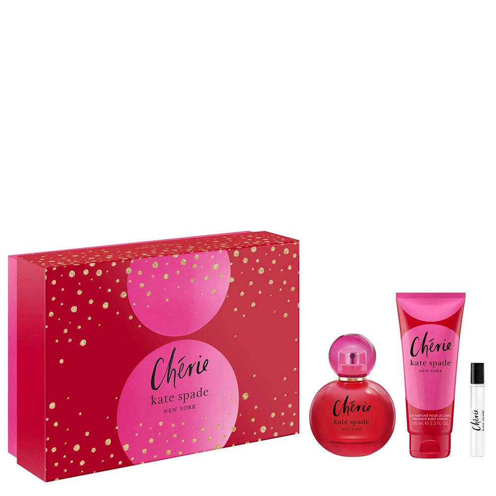 Kate Spade Cherie Gift Set 100ml Edp+Body Lotion 100ml+ 7,5ml Travel Spray