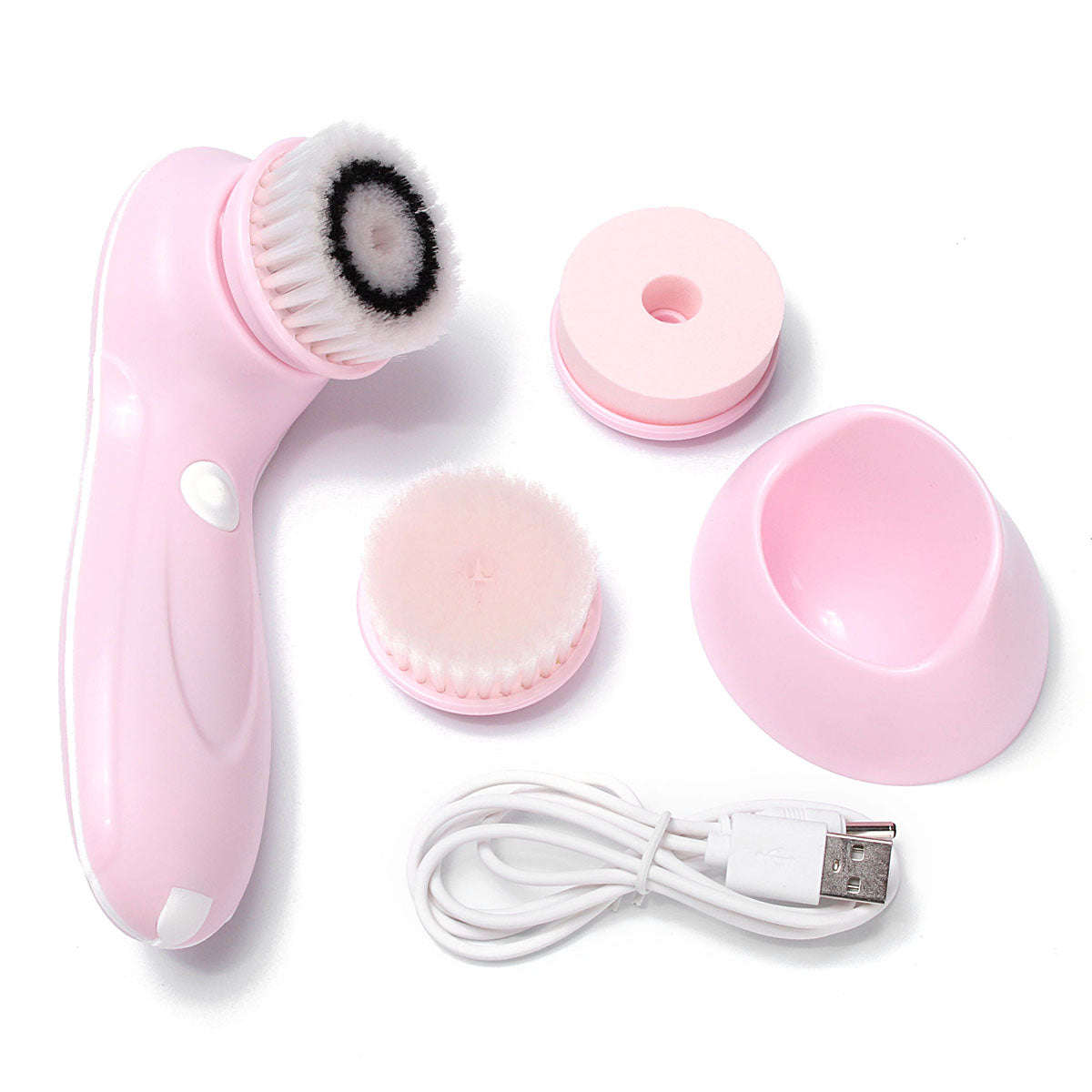 3 In 1 Face Cleaning Brush - Pink