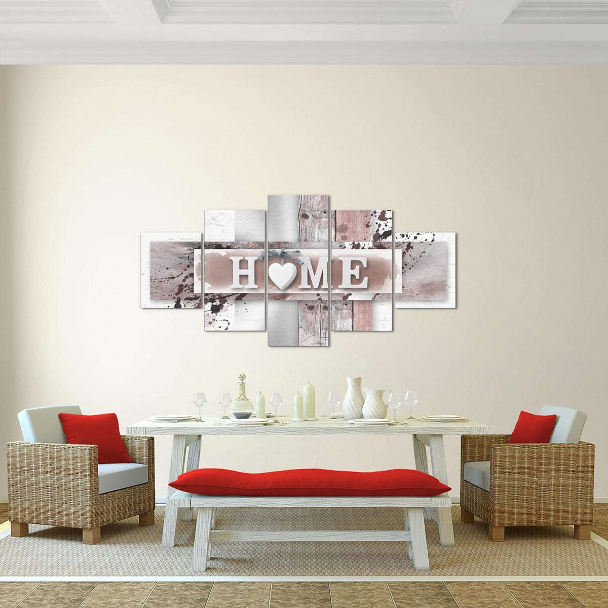 5 Panels Love HOME Wall Art Print Pictures Canvas Paintings Decorations Unframed