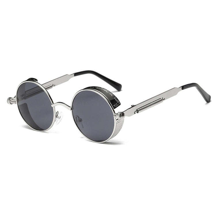Metal Round Frame Steampunk Retro Sunglasses for Men Women(13)