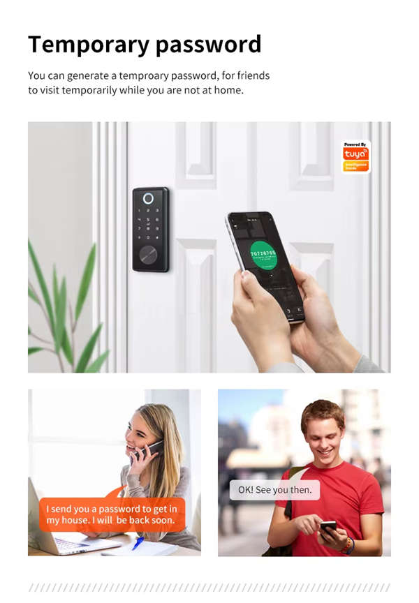 Smart Life Tuya WIFI Access Control Fingerprint Keypad Card Door Lock T1 (Silver)