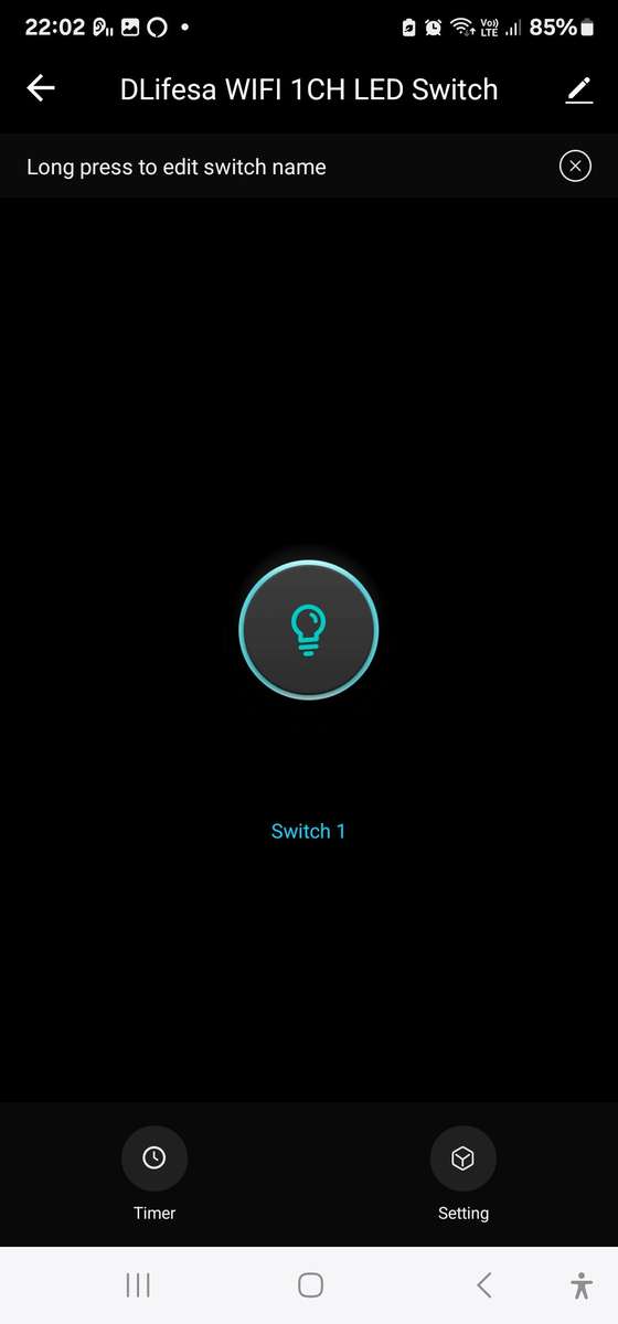 Smart Life Tuya WIFI 1CH LED Light Switch | Live & Neutral / Live & No Neutral Wire | Black