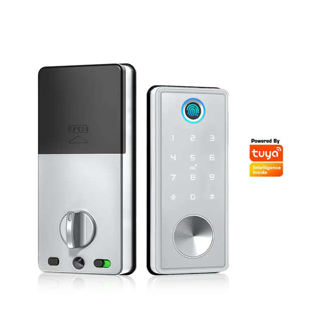Smart Life Tuya WIFI Access Control Fingerprint Keypad Card Door Lock T1 (Silver)