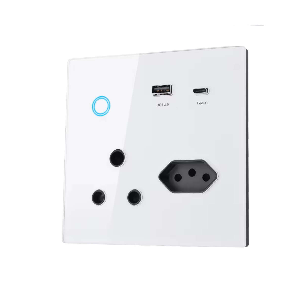 Smart Life Tuya Zigbee 13A 3000W 3 Pin 2 Pin Plug USB Switch w/ Power Monitor (White)