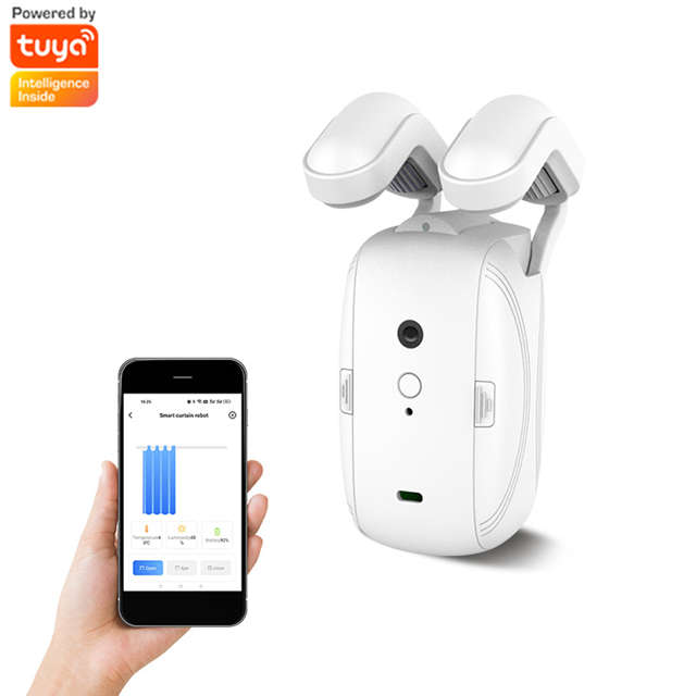 Smart Life Tuya Zigbee Curtain Robot Motor for Roman Pole T-Rail U-Rail w/ Remote (Single Opening)