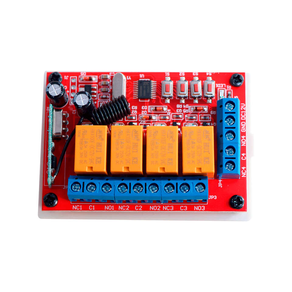 4CH RF433 Wireless-to-Wired Receiver for Alarm Sensors & Detectors | DC 12V