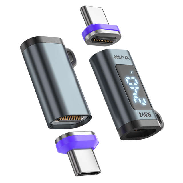 USB-C to USB-C Magnetic Display Adaptor | USB4 80Gbps 16K | 240W 48V 5A | Data Transfer Fast Char...