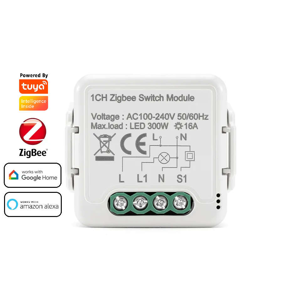 Smart Life Tuya Zigbee 1CH 300W LED Light / 16A 3500W Appliance Mini Switch