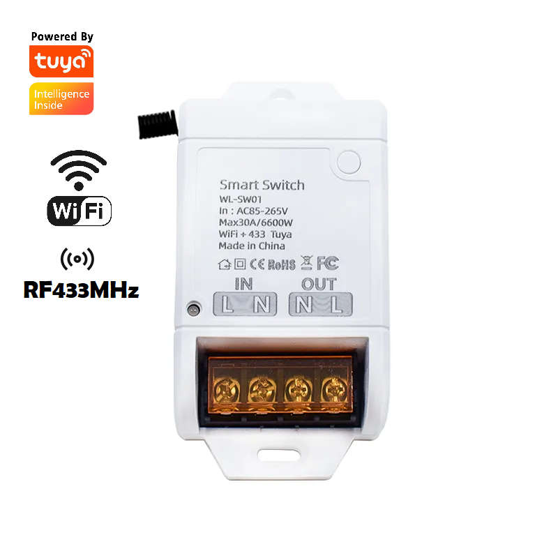 Smart Life Tuya WIFI 1CH 30A 6600W 6.6KW Switch Relay w/ RF433Mhz | Geyser Pool Pump