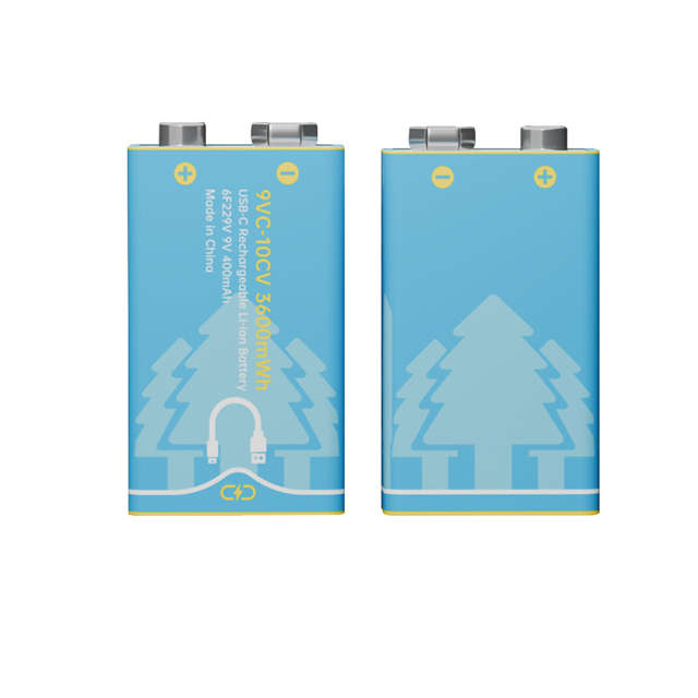 BESTON 9V USB-C Rechargeable Lithium-ion Battery | 9V | 400mAh | 2 Pack