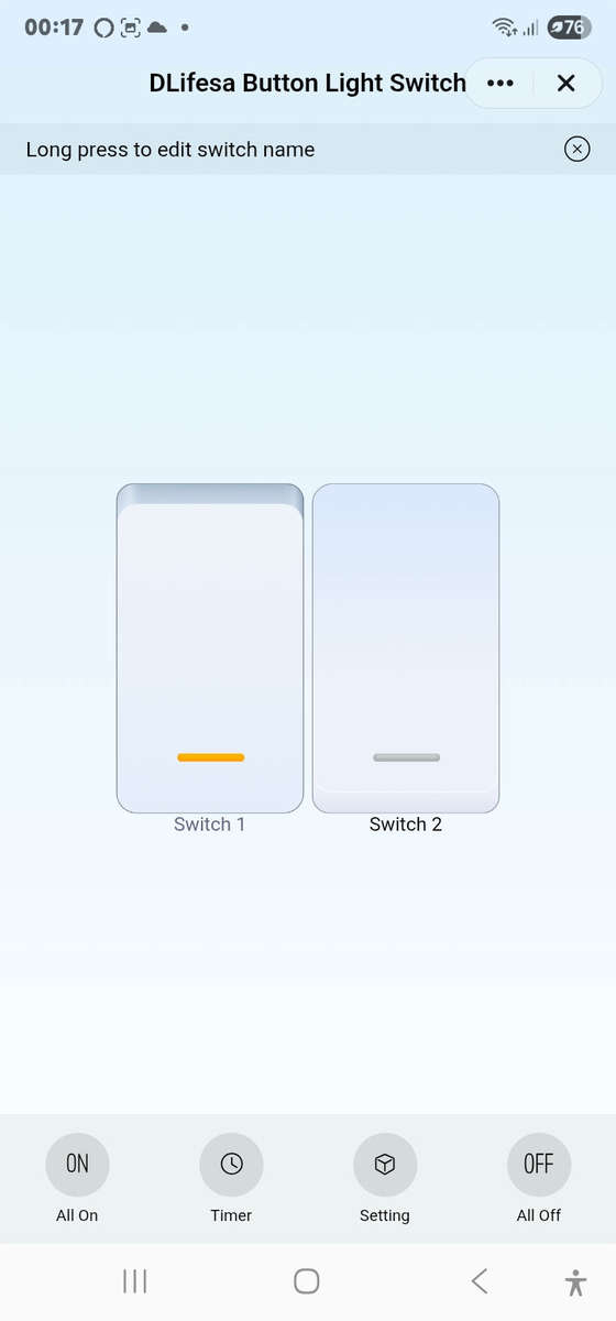 Smart Life Tuya WIFI 2CH LED Light Button Switch | Live & Neutral / Live & No Neutral Wire | White