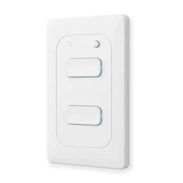 Smart Life Tuya WIFI 2CH LED Light Button Switch | Live & Neutral / Live & No Neutral Wire | White