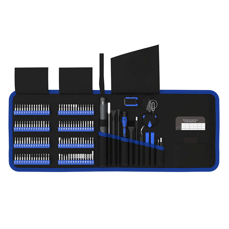 144 in 1 Precision Electric Screwdriver Set w/ 120 Magnetic Bits Tool Kit w/ Carry Case | Blue