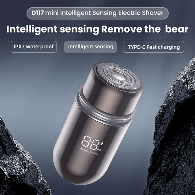 Portable Waterproof Electric Shaver Mini Razor for Wet & Dry Use | 5V Rechargeable (Silver)