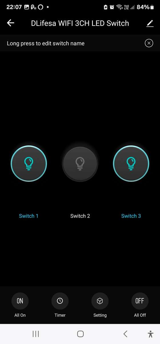 Smart Life Tuya WIFI 3CH LED Light Switch | Live & Neutral / Live & No Neutral Wire | Black
